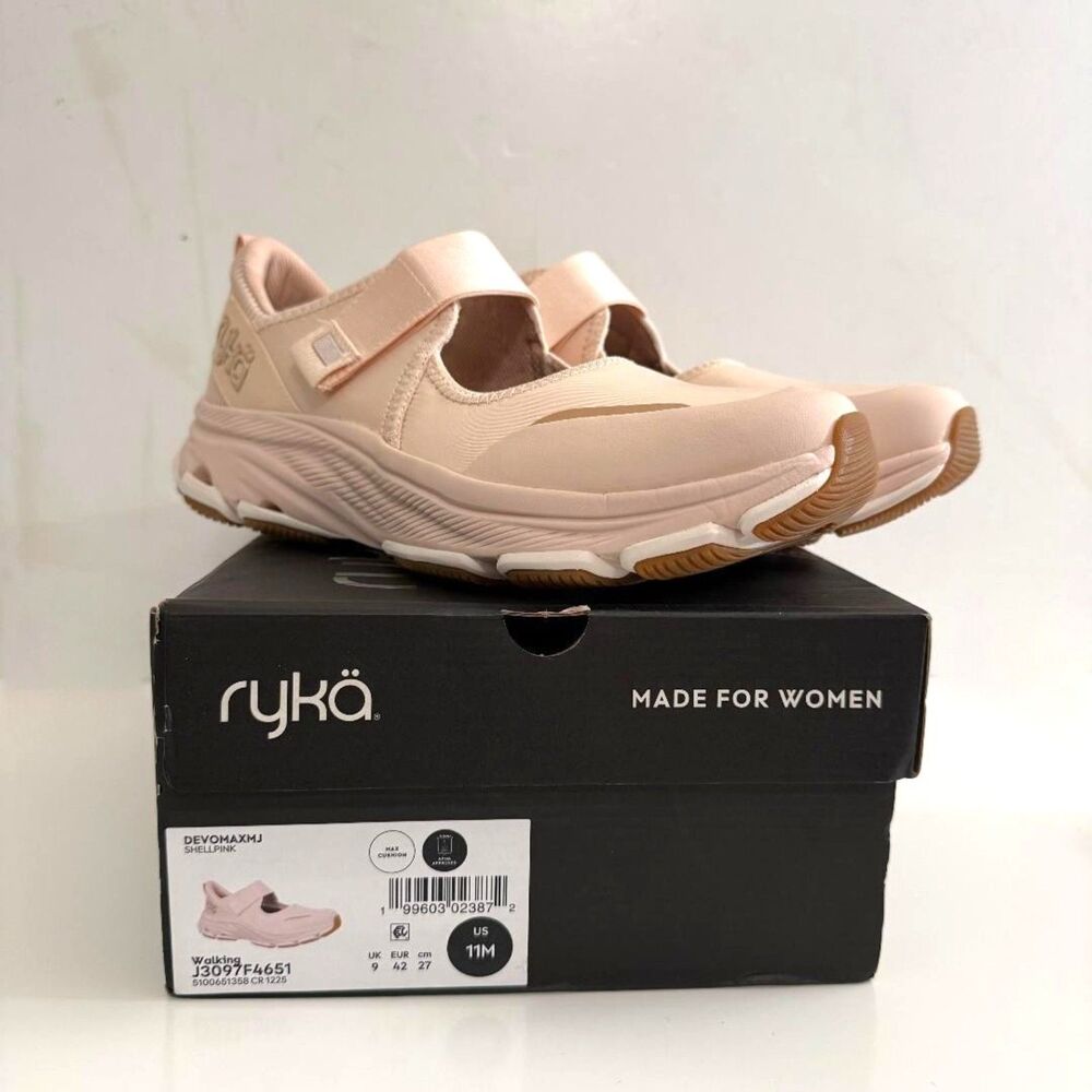 Ryka Women's Devotion Max Mary Jane Walking Shell Pink Sneakers, NEW! Size 11M - Picture 5 of 9